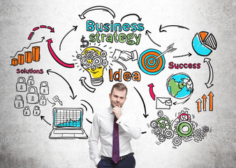 Success concept with businessman