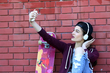portrait selfie skater girl