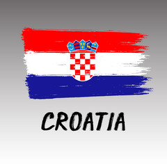 Flag Of Croatia  - Grunge