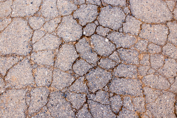 cracks in the old pavement as a background