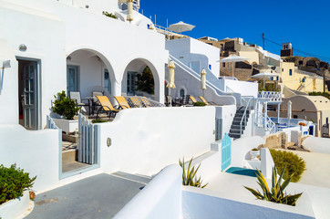 Traditional white architecture of Santorini island, Greece