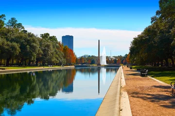 Fotobehang Houston Hermann park Pioneer memorial obelisk © lunamarina