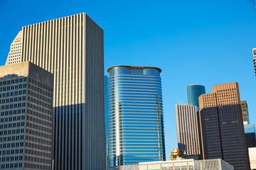 Houston downtown skyline of Texas city in US