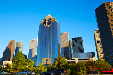 Houston downtown skyline of Texas city in US