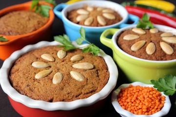 Paté with meat and vegetables.