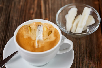 Coffee, butter and coconut oil for bulletproof coffee