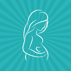 pregnancy woman graphic design, vector illustration