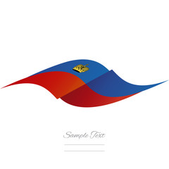 Abstract Liechtenstein flag ribbon logo white background