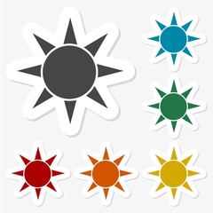 Multicolored paper stickers - Sun