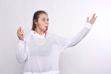 Woman with whistle