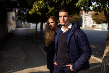 Young fashion elegant stylish couple
