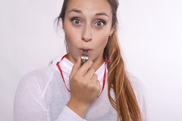 Woman with whistle