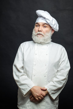 Bearded cook in uniform