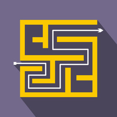 Labyrinth icon in flat style