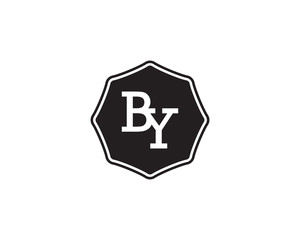 Obraz premium BY retro initial monogram letter logo. vintage label typography.