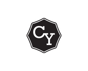 CY retro initial monogram letter logo. vintage label typography.