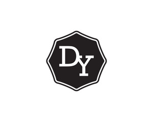 Obraz premium DY retro initial monogram letter logo. vintage label typography.