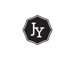 JY retro initial monogram letter logo. vintage label typography.