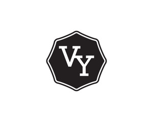VY retro initial monogram letter logo. vintage label typography.