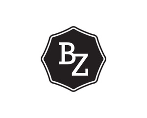 BZ retro initial monogram letter logo. vintage label typography.