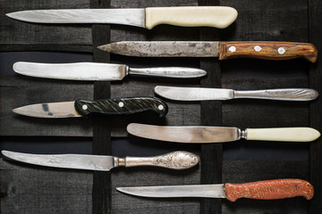 Set of old kitchen knives