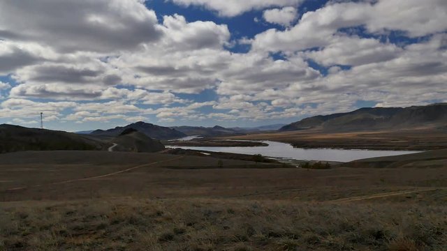 Beautiful river Selenga in Buryatia, Russia