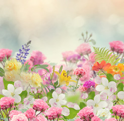 Obrazy na Szkle  Piękne kwiaty w tle