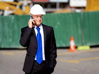 Businessman at construction site