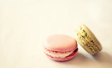 Fototapeta premium Vintage pastel colored macarons