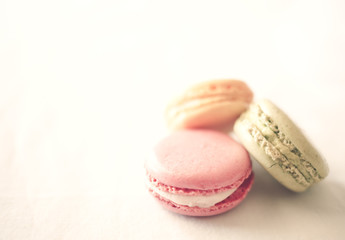 Vintage pastel colored macarons