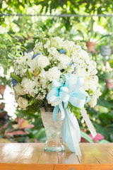 Bouquet of flowers in a pot