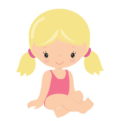 Girl in a bathing suit  vector illustration