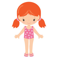 Girl in a bathing suit  vector illustration