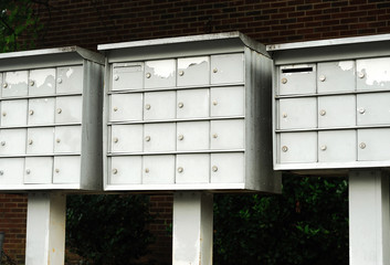 closeup on mail box wall