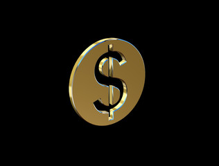 image of a dollar sign in the form of coins on a black background
