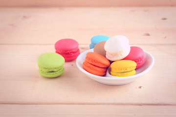 macaroon with filter effect retro vintage style