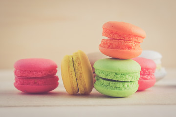 macaroon with filter effect retro vintage style