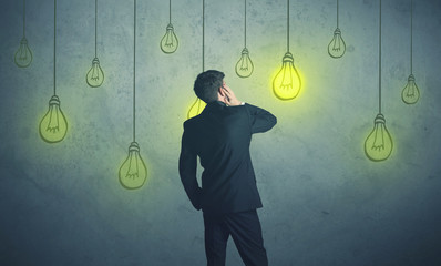 hanging lighting bulbs