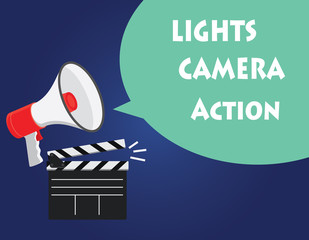 lights camera action illustration with director tools