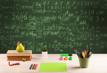 Back to school blackboard with numbers