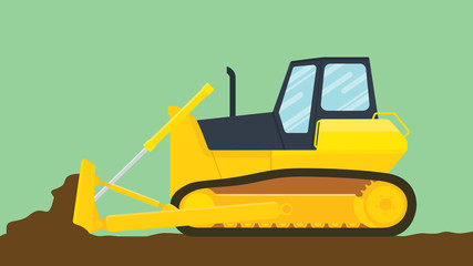 Obraz na płótnie Canvas bulldozer illustration with green background