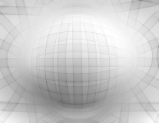 Horizontal black and white 3d sphere abstract illustration background