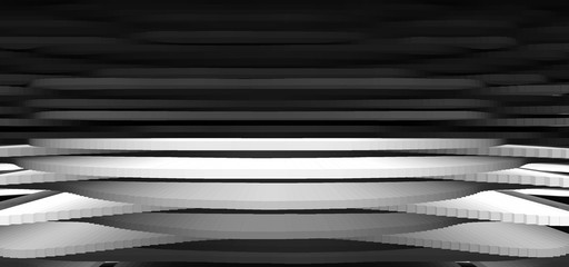 Horizontal black and white 3d relief abstraction backdrop