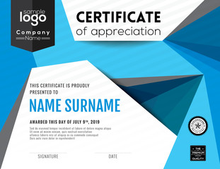Modern certificate background design template