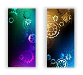  Banners with colorful gears