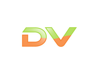 Green Orange shiny DV letters