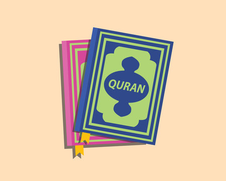 quran islam muslim books with flat style vector
