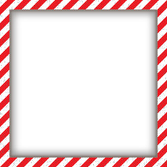 Abstract geometric square frame, with diagonal red and white. Vector illustration
