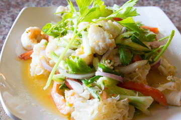 delicious spicy seafood thai food