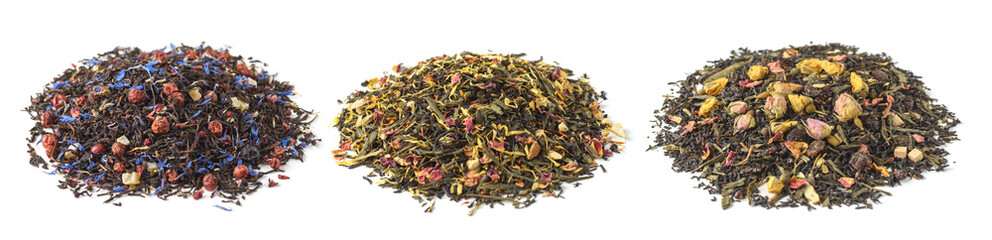 fragrant herbal tea on a white background